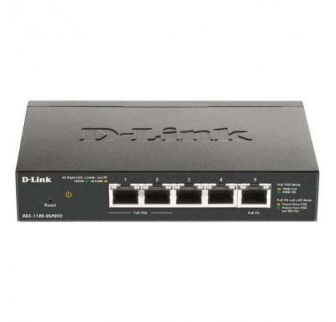 D-Link Switch Smart 5 Puertos Gigabit 10/100/1000 Mbps - PoE