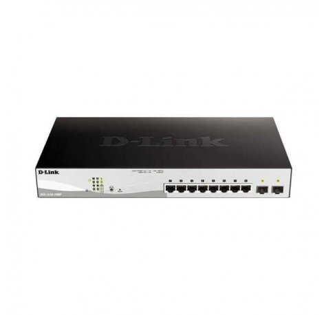 D-Link Switch Semigestionable 8 Puertos Gigabit PoE 65W + 2 Puertos Giga Combo