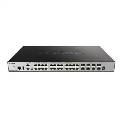 D-Link Switch Gestionable 20 Puertos 10/100/1000 BASE-T + 4 Puertos Combo 1000 BASE-T/SFP + 4 Puertos 10GbE SFP+