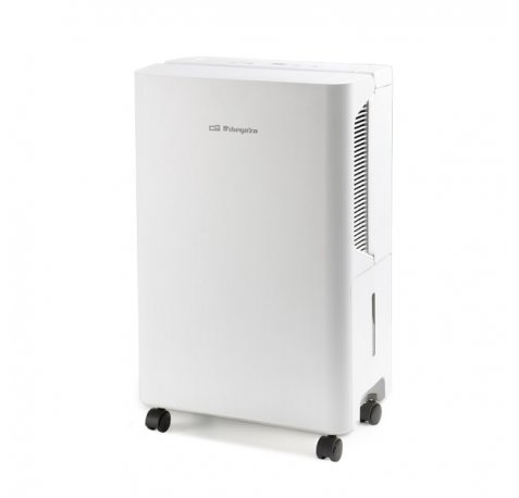 Orbegozo DH 1245 Deshumidificador - Potencia 235W - Absorbe 12 L/Dia - Deposito de 2.5L - Respetuoso con el Medio Ambiente - Temporizador - Ruedas y Asa de Transporte - 30.1x48.5x19.3cm - Color blanco