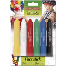 Alpino Fiesta Face Stick Pack con 6 Barritas de Pintura Facial - Sistema Retractil Giratorio - Se Lava con Agua - Testado Dermatologicamente