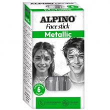 Alpino Fiesta Face Stick Pack con 6 Barritas de Pintura Facial - Sistema Retractil Giratorio - Se Lava con Agua - Testado Dermatologicamente - Color Plata Alpino Fiesta Face Stick Pack con 6 Barritas de Pintura Facial - Sistema Retractil Giratorio - Se Lava con Agua - Testado Dermatologicamente - Color Plata
