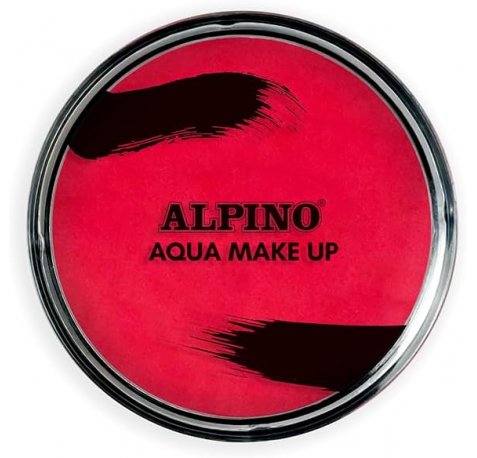 Alpino Aqua Make-up Polvera de Maquillaje Facial Acuarelable - Se Lava con Agua y Jabon - Color Rojo