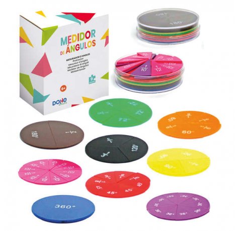Dohe Medidores de Angulos - Plantillas de Angulos de 30º, 45º, 60º y 90º - Colores Diferentes - Ideal para Construir, Comparar y Componer Angulos en el Aula