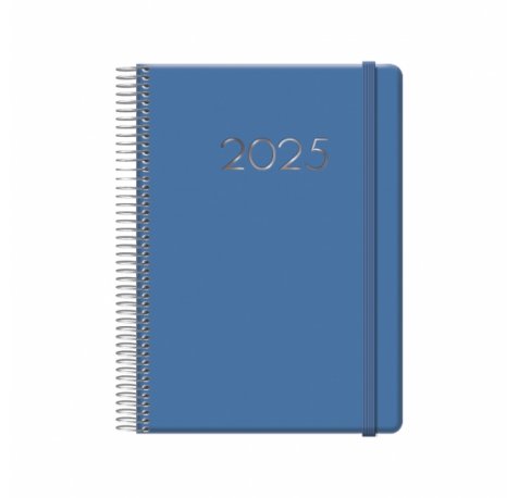 Dohe Denver Agenda Anual - Dia Pagina - Sabado y Domingo misma Pagina - Cierre con Goma Elastica - Tamaño 15x21cm - Color Azul
