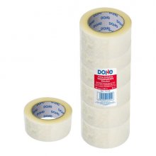 Dohe Cinta de Sellado de Embalajes - 50mm de Ancho - Resistente y Adhesivo Potente - Silenciosa - Transparente (6 uds)
