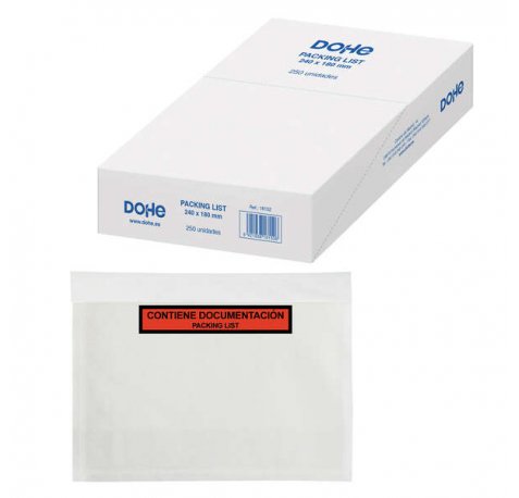 Dohe Caja de 250 Sobres Autoadhesivos para Envio de Documentos - Packing List Especial Envios
