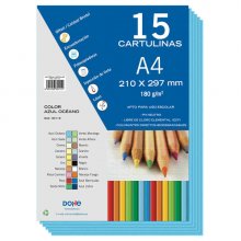 Dohe Cartulinas A4 - 15 Hojas - Gramaje de 180g - Colores Surtidos