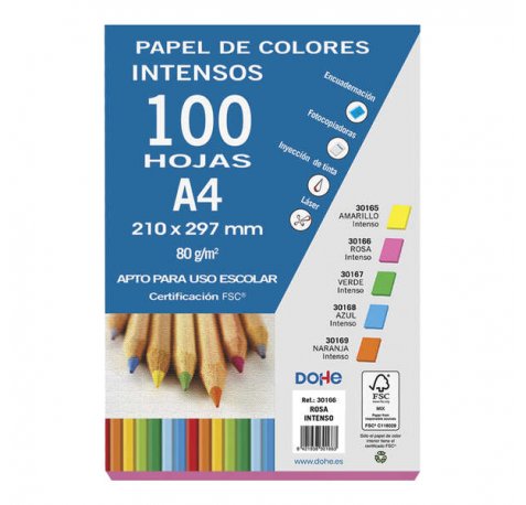 Dohe Papel Multifuncion de 80g - Apto para Fotocopiadoras, Impresoras Laser y Chorro de Tinta - Color Rosa
