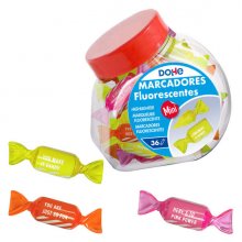 Dohe Marcadores Fluorescentes Candy - Punta Biselada de 1-4mm - Tinta Extrafluorescente Base Agua - Envase PVC con 36 Unidades (36 uds)
