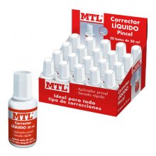 Dohe Expositor de 20 Correctores Liquidos con Aplicador Pincel - 20ml - Rapido Secado - Eficaz Cobertura - Ideal para Oficina y Escuela (20 uds)