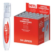 Dohe Expositor de 24 Correctores Liquidos Tipo Lapiz - Punta Metalica para Mayor Precision - Rapido Secado - Eficaz Cobertura - 7 Ml (24 uds)