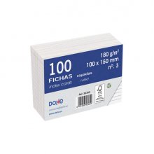 Dohe Fichas de Cartulina Offset Blanca - 180g - Rayadas - Paquete de 100 Unidades