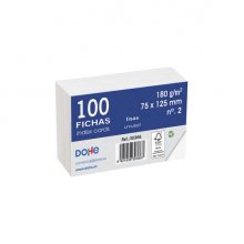 Dohe Fichas de Cartulina Offset Blanca - 180g - Paquete de 100 Unidades