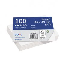 Dohe Fichas de Cartulina Offset Blanca - 180g - Paquete de 100 Unidades