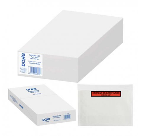 Dohe Caja de 1000 Sobres Autoadhesivos para Envio de Documentos - Packing List Especial