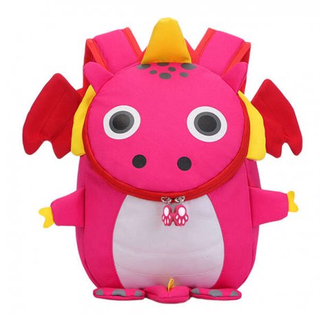 Dohe Mochila Infantil Modelo Dragon Rosa - Compartimento con Cierre de Cremalleras - Bolsillo Interior Acolchado - Tirantes Reforzados - Asa Superior - Fabricada en Poliester