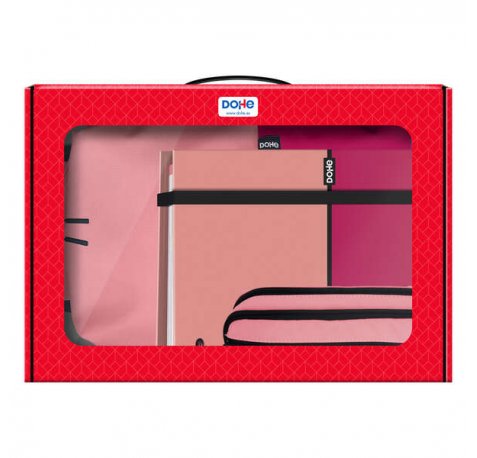 Dohe Pack Mochila, Carpeta y Portatodo Duo - Maletin Regalo 365x515x105mm - Carpeta A4 Recambio - Mochila 3 Compartimentos Grande - Portatodo Triple