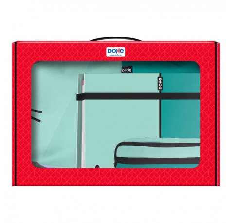Dohe Pack Mochila, Carpeta y Portatodo Duo - Maletin Regalo 365x515x105mm - Carpeta A4 Recambio - Mochila 3 Compartimentos Grande - Portatodo Triple