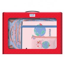 Dohe Pack Mochila, Carpeta y Portatodo Pink Panther - Maletin Regalo 365x515x105mm - Carpeta A4 Recambio - Mochila 3 Compartimentos Grande - Portatodo Triple