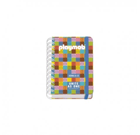 Dohe Playmobil Unite As One Agenda Escolar 25/26 Espiral Wire?o A6 - Dia Pagina - Papel 80g/m2 - 4 Hojas de Pegatinas - Cubierta de Carton Plastificado - Cierre con Goma Elastica