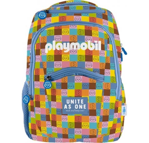Dohe Playmobil Unite As One Mochila 31,5x40x11,7cm - Compartimento Principal con Bolsillo Acolchado - Bolsillos Laterales para Bebidas - Espalda Acolchada - Doble Asa Superior - Fabricada en Poliester