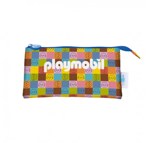 Dohe Playmobil Unite As One Portatodo Triple - Cierre Doble con Cremallera y Tirador de Goma
