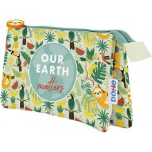 Dohe WWF Tropic Portatodo Triple - Cierre Doble con Cremallera y Tirador de Goma