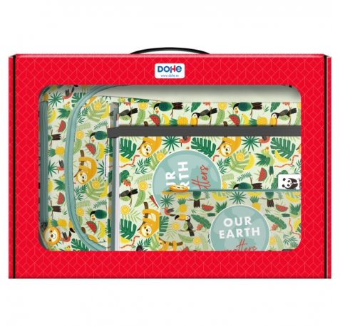 Dohe WWF Tropic Pack de Mochila + Carpeta A4 Recambio + Portatodo Triple - Todo en un Maletin Perfecto para Regalo