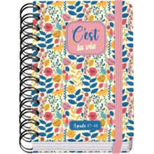 Dohe C´est la Vie Agenda Escolar 25/26 Espiral Wire?o A6 - Dia Pagina - Papel 80g/m2 - 4 Hojas de Pegatinas - Cubierta de Carton Plastificado - Cierre con Goma Elastica