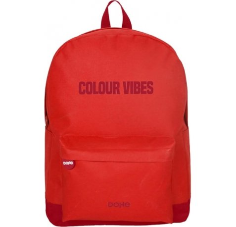 Dohe Daypack Colour Vibes Mochila Escolar - Varios Compartimentos - Asa Superior - Tirantes Acolchados y Ajustables - Fabricada en Poliester - Color Rojo