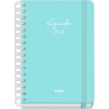 Dohe Serenity Agenda Escolar 25/26 Espiral Wire?o A5 - Semana Vista - Papel 80g/m2 - 4 Hojas de Pegatinas - Cubierta de Carton Plastificado - Cierre con Goma Elastica - Color Verde