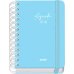 Dohe Serenity Agenda Escolar 25/26 Espiral Wire?o A6 - Dia Pagina - Papel 80g/m2 - 4 Hojas de Pegatinas - Cubierta de Carton Plastificado - Cierre con Goma Elastica - Color Azul