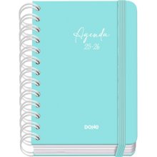 Dohe Serenity Agenda Escolar 25/26 Espiral Wire?o A6 - Dia Pagina - Papel 80g/m2 - 4 Hojas de Pegatinas - Cubierta de Carton Plastificado - Cierre con Goma Elastica - Color Verde