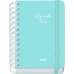Dohe Serenity Agenda Escolar 25/26 Espiral Wire?o A6 - Dia Pagina - Papel 80g/m2 - 4 Hojas de Pegatinas - Cubierta de Carton Plastificado - Cierre con Goma Elastica - Color Verde