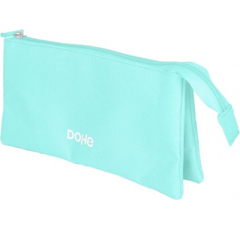 Dohe Serenity Portatodo Triple - Cierre Doble con Cremallera y Tirador de Goma - Color Verde