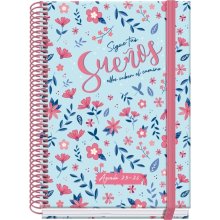 Dohe Blossom Agenda Escolar 25/26 Espiral A5 - Dia Pagina - Papel 70g/m2 - 4 Hojas de Pegatinas - Cubierta de Carton Plastificado - Cierre con Goma Elastica