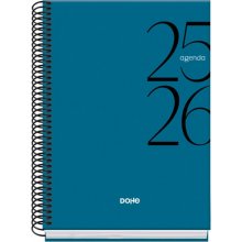 Dohe System Agenda Escolar 25/26 Espiral A5 - Semana Vista - Papel 70g/m2 - Cubierta de Carton Plastificado - Color Azul (10 uds)