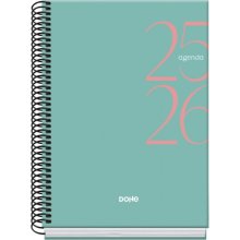Dohe System Agenda Escolar 25/26 Espiral A5 - Semana Vista - Papel 70g/m2 - Cubierta de Carton Plastificado - Color Verde (10 uds)