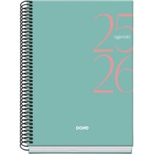 Dohe System Agenda Escolar 25/26 Espiral A5 - Dia Pagina - Papel 70g/m2 - Cubierta de Carton Plastificado - Color Verde (10 uds)