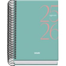 Dohe System Agenda Escolar 25/26 Espiral A6 - Dia Pagina - Papel 70g/m2 - Cubierta de Carton Plastificado - Color Verde (10 uds)