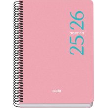 Dohe Esencial Agenda Escolar 25/26 Espiral A5 - Dia Pagina - Papel 70g/m2 - Cubierta en Polipropileno - Color Rosa (10 uds)