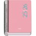 Dohe Esencial Agenda Escolar 25/26 Espiral A6 - Dia Pagina - Papel 70g/m2 - Cubierta en Polipropileno - Color Rosa (10 uds)