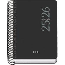 Dohe Esencial Agenda Escolar 25/26 Espiral A6 - Dia Pagina - Papel 70g/m2 - Cubierta en Polipropileno - Color Negro (10 uds)