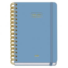 Dohe Premium Agenda Escolar 26/27 - Formato A5 - Dia Pagina - Papel Offset Ahuesado 80g - Cubierta de Carton Plastificado - Espiral Metalica Doble - Goma - 15x21x4cm - Color Azul