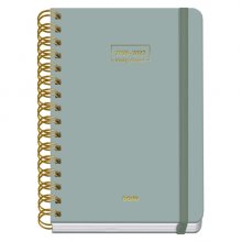 Dohe Premium Agenda Escolar 26/27 - Formato A5 - Dia Pagina - Papel Offset Ahuesado 80g - Cubierta de Carton Plastificado - Espiral Metalica Doble - Goma - 15x21x4cm - Color Verde