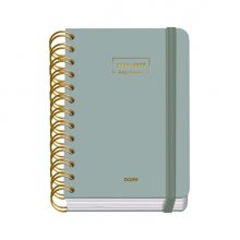 Dohe Premium Agenda Escolar 26/27 - Formato A6 - Dia Pagina - Papel Offset Ahuesado 80g - Cubierta de Carton Plastificado - Espiral Metalica Doble - Goma - 12x17x3cm - Color Verde