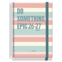 Dohe Prime Epic Agenda Escolar 26/27 - Formato A5 - Semana Vista - Papel Offset Ahuesado 70g - Cubierta de Carton Plastificado - Espiral - Goma - 15x21x2cm - Multicolor