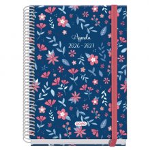 Dohe Prime Lovely Agenda Escolar 26/27 - Formato A5 - Semana Vista - Papel Offset Ahuesado 70g - Cubierta de Carton Plastificado - Espiral - Goma - 15x21x2cm - Multicolor
