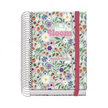 Dohe Prime Bloom Agenda Escolar 26/27 - Formato A6 - Dia Pagina - Papel Offset Ahuesado 70g - Cubierta de Carton Plastificado - Espiral - Goma - 12x17x3cm - Multicolor